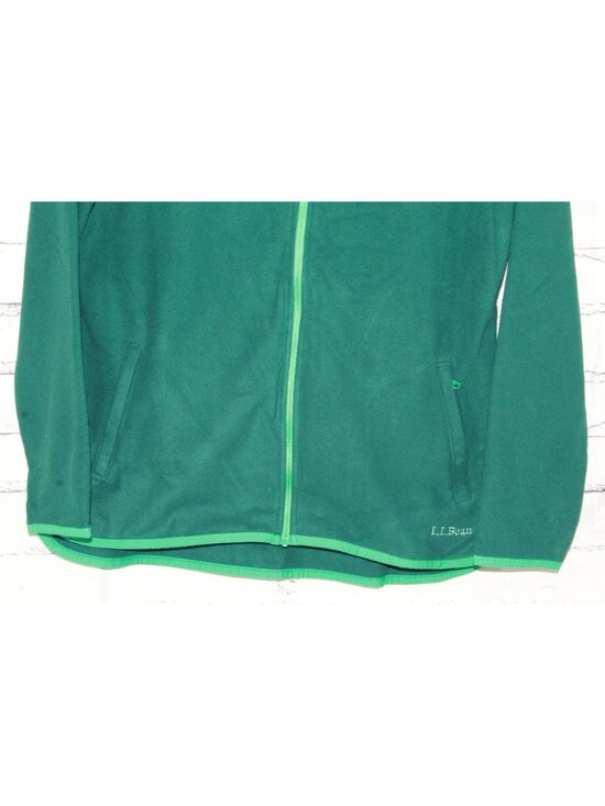 LL Bean Lightweight Soft Cozy Feather Fleece Full Zipper Green Size M - Picture 5 of 15